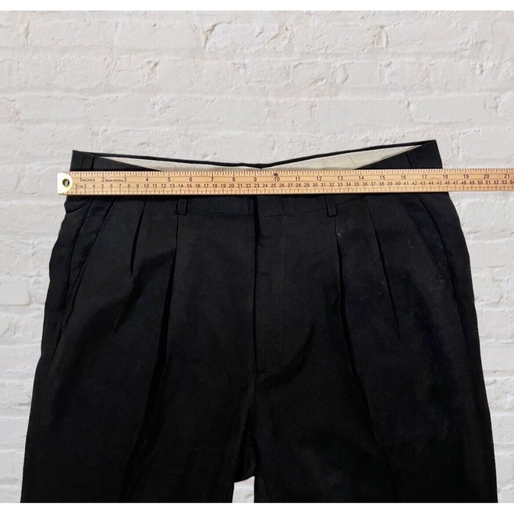 Haggar Collections 36x32 (36x30) Black Microfiber Pleated Business Casual Pants - Picture 10 of 10